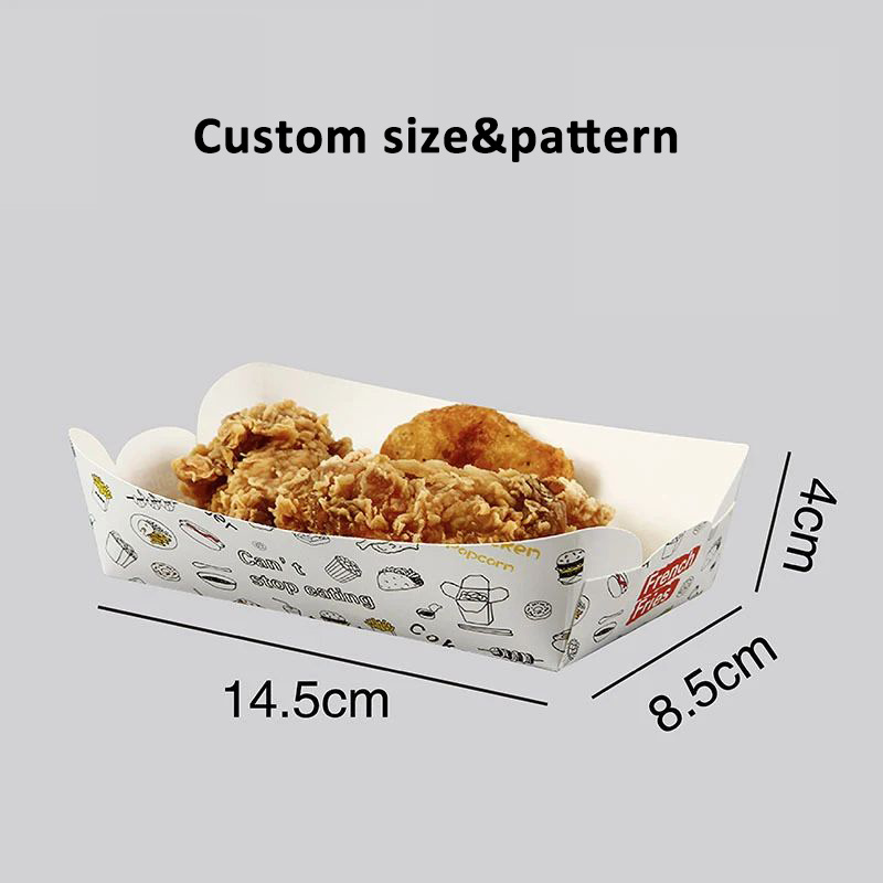 Custom Fast Food Packaging Take Out French Fried Chicken Wings Takeaway Lunch Paper Box