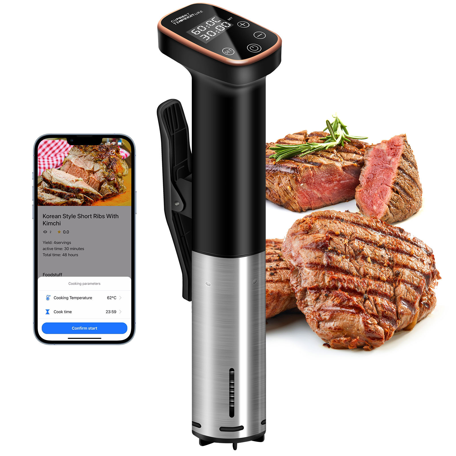 Sous Vide Precision Cooker with Wifi App Control 1200W Immersion Circulator Vacuum Heater Accurate Temperature Dropshipping