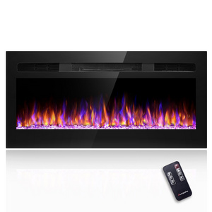 New 3D Electric Fireplaces Home Heater Indoor Stoves Recessed Wall Mounted Decor Flame Electric Fireplaces Adjustable 12 Flame