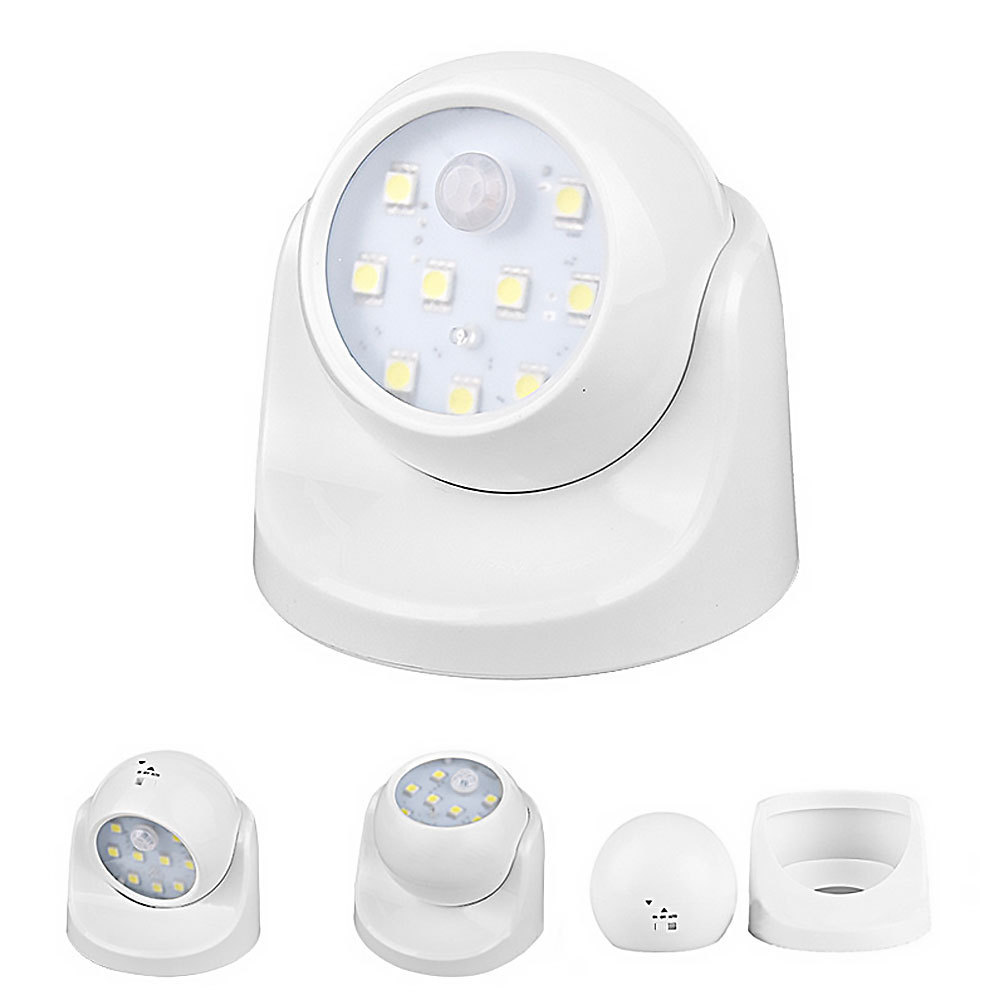 9 LED Wireless Motion Sensor Night Light 360 Degree Rotation Night Light Night Lamp Wall Light Lamp Battery Power Auto On Off