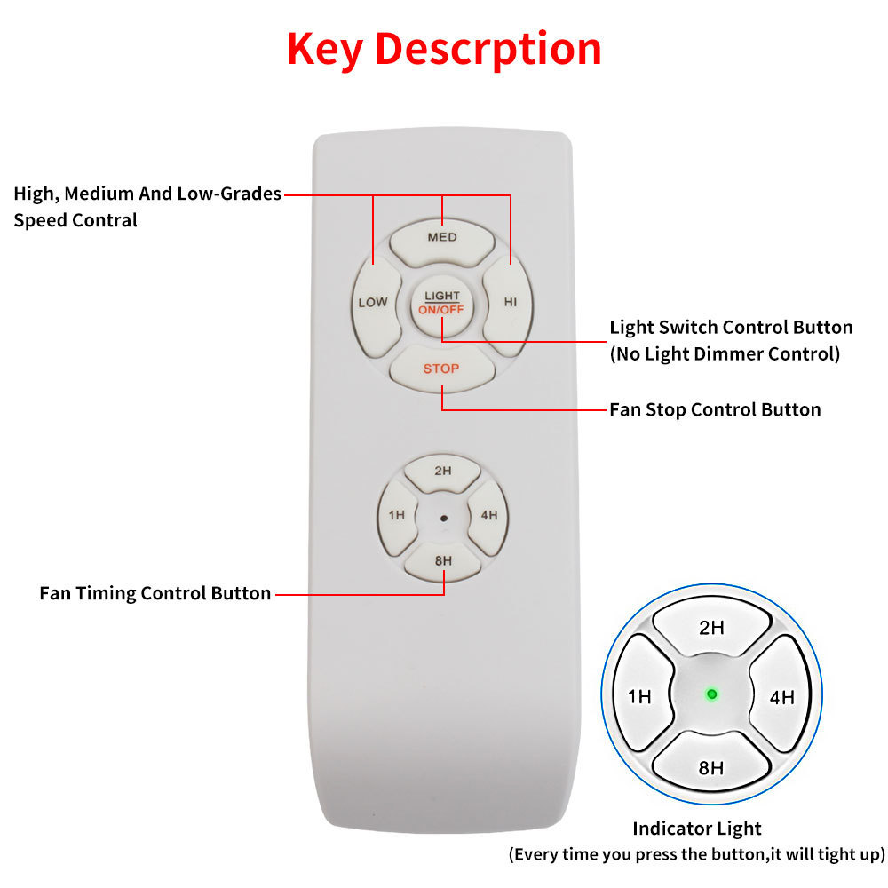 Hot Sale Smaller Size Universal Ceiling Fans Light Remote Control Kit,3-in-1 Ceiling Fan Light Timing Speed Remote