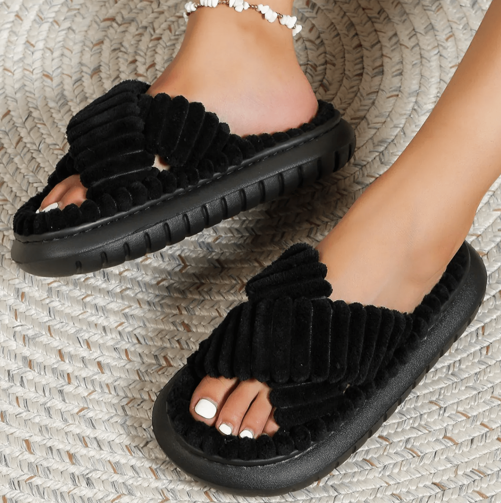 New Soft Wholesale EVA Comfortable Sexy Thick Bottom Open Toe Cross Straps Thick Sole Cotton Home Slippers