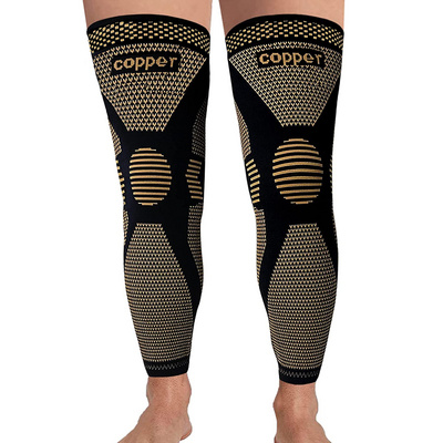 Knitting Copper Nylon Leg Sleeves Compression anti-slip elastic protection long Knee support