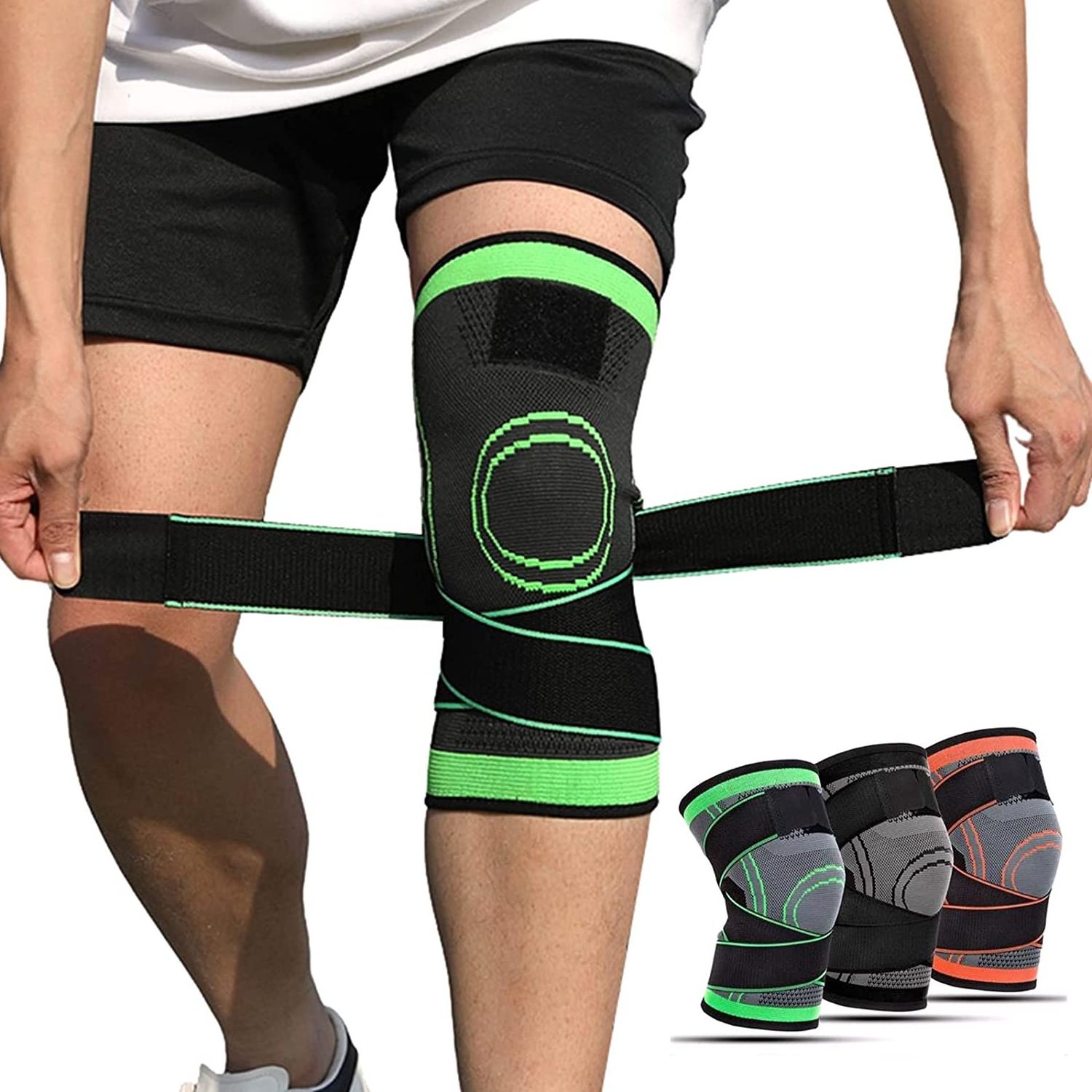 High Elastic Compression Knee Sleeve knee straps support knitted Nylon Knee wrap Brace