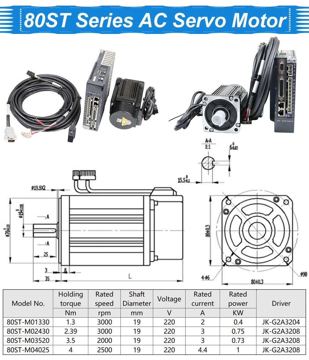 Servo 750w Ac Industrial Sewing Machine For Cnc 3 Phase Motor Speed Control 1hp  Ac 220 Volt Servo Motor