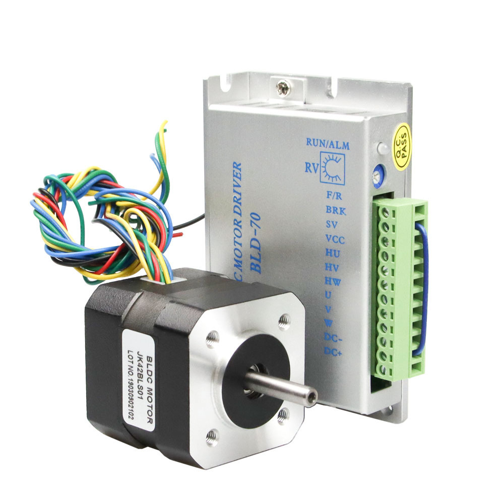 42BLS01 42 Series small size 24v 26W brushless dc motor high speed 4000rpm 8poles hall sensor micro bldc motor with BLD70 driver