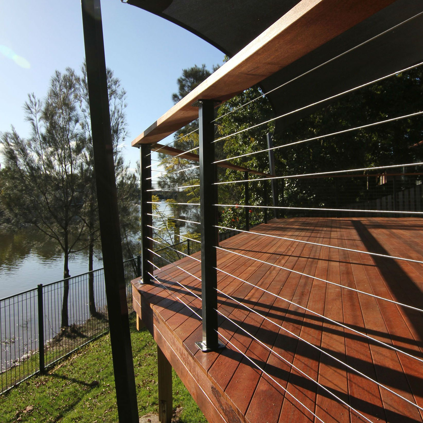 Fence design high quality brushed Stainless Steel Cable Railing system/metal steel cable railing deck/balcony