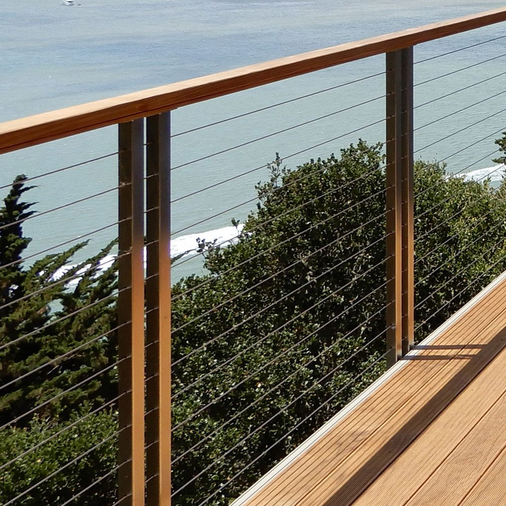 Fence design high quality brushed Stainless Steel Cable Railing system/metal steel cable railing deck/balcony