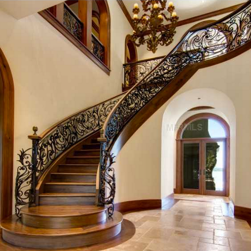 indoor spiral staircase with customized wrought iron curved staircase designs wooden steps oak staircase