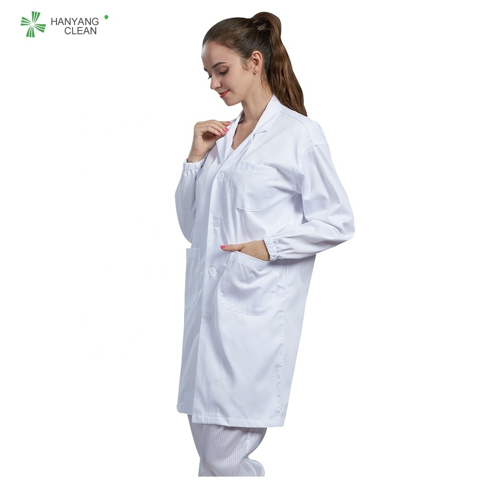 Medical Hospital Staff unisex gender thicker cotton lab coat Nurse white clothing uniform smock