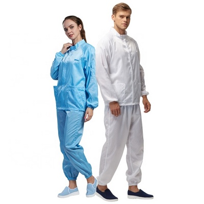 Unisex Dustproof Lint Free Protection Bio Coverall Esd Antistatic Cleanroom Suit