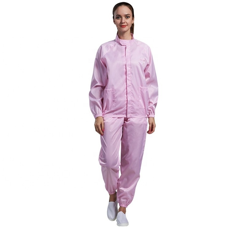 Unisex Dustproof Lint Free Protection Bio Coverall Esd Antistatic Cleanroom Suit