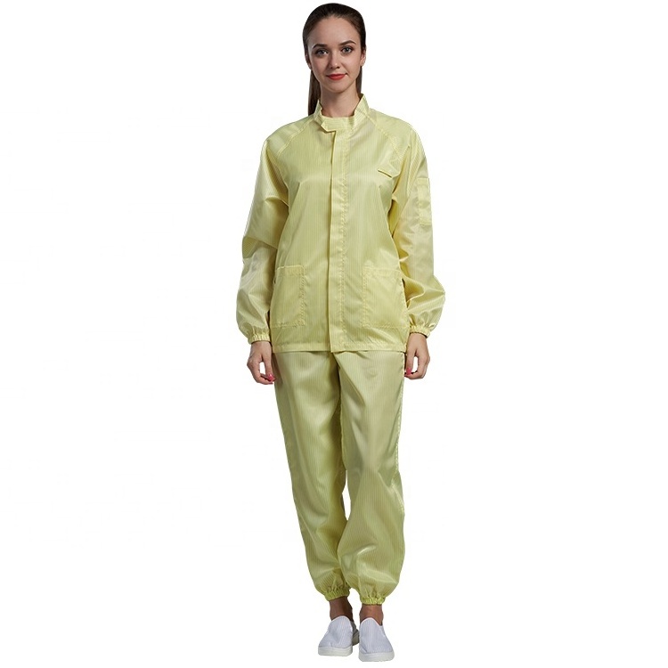 Unisex Dustproof Lint Free Protection Bio Coverall Esd Antistatic Cleanroom Suit