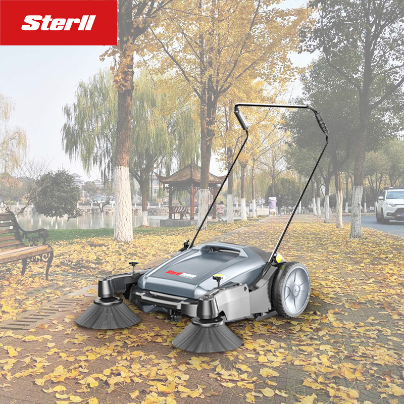 STERLL S1 mini hand push sweeper with 2 brooms smooth part coordination easy to installation and operate