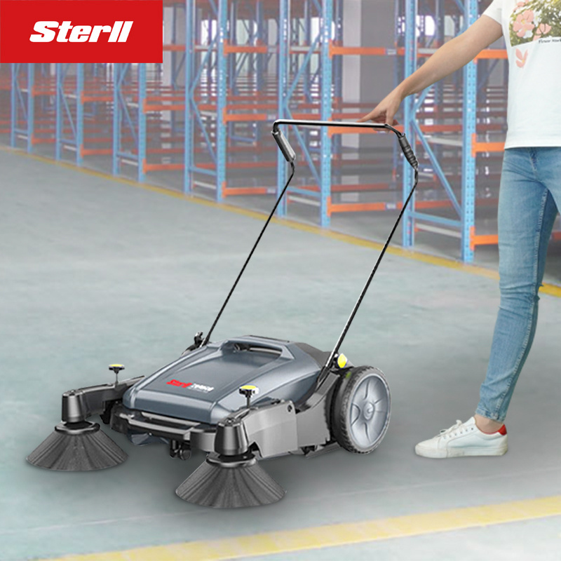 STERLL S1 mini hand push sweeper with 2 brooms smooth part coordination easy to installation and operate