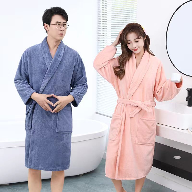 Luxury Double Layer Velour and Terry 100% Cotton Hotel Bathrobe