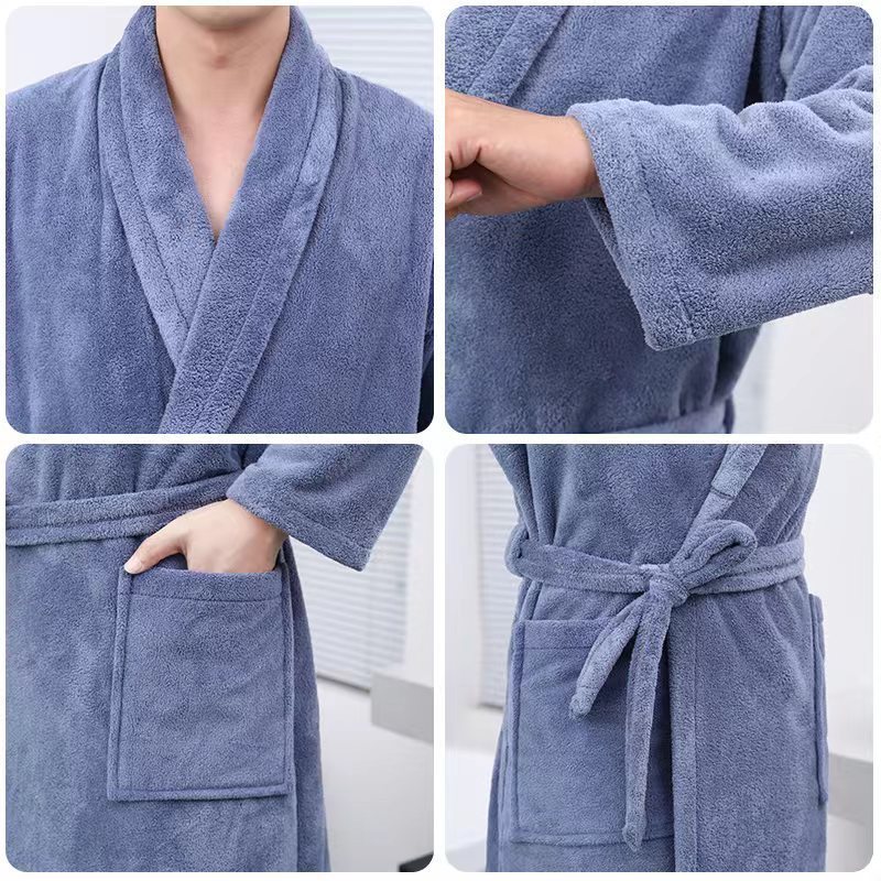 Luxury Double Layer Velour and Terry 100% Cotton Hotel Bathrobe