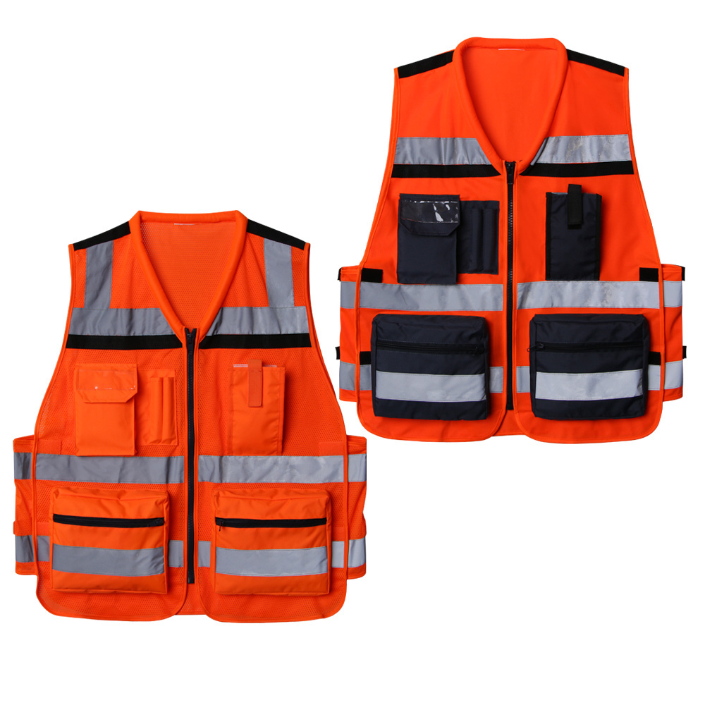 multiple pockets reflective vest hi visibility ems medical safety first aid response ambulance paramedics vest