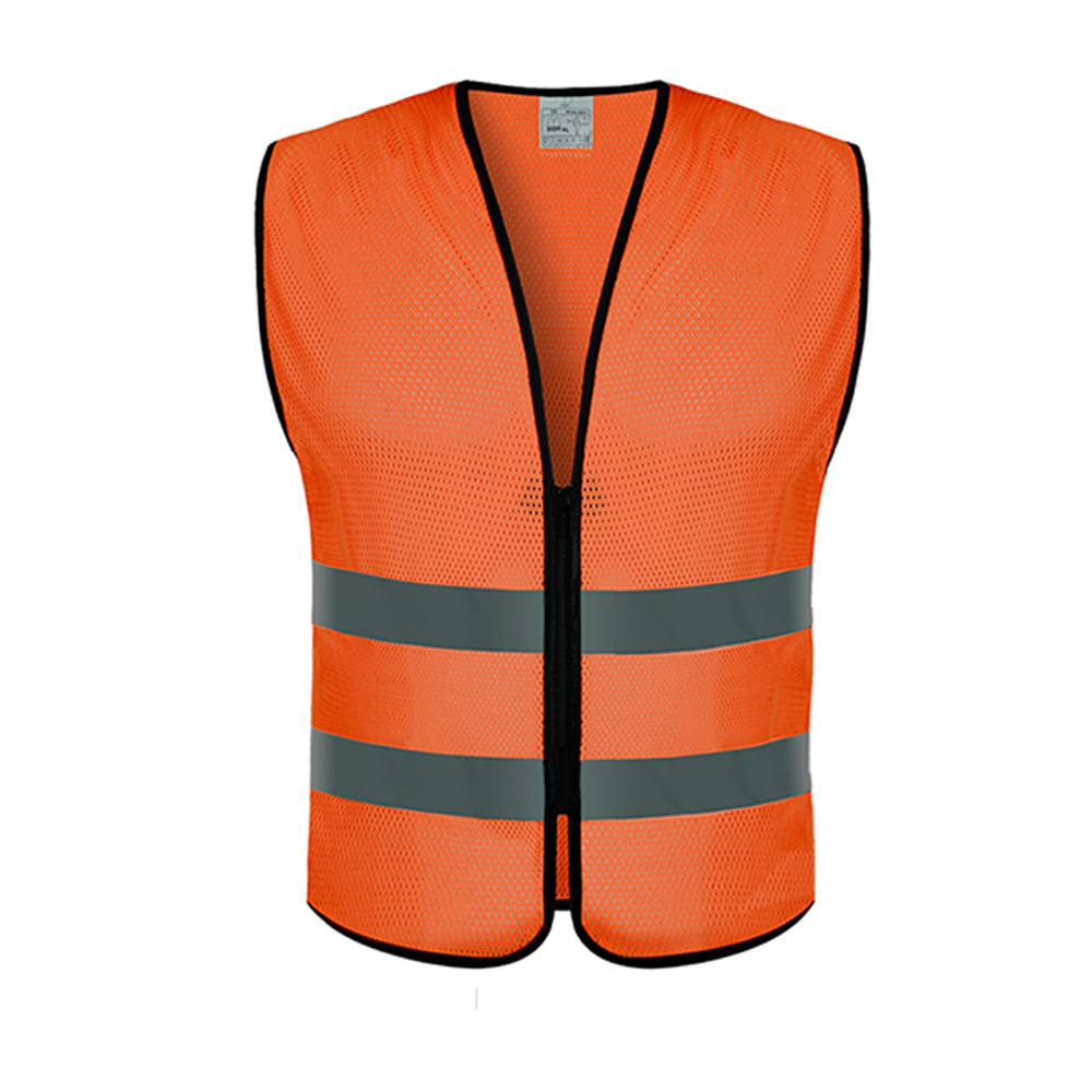 high quality custom printed orange safety vest for women