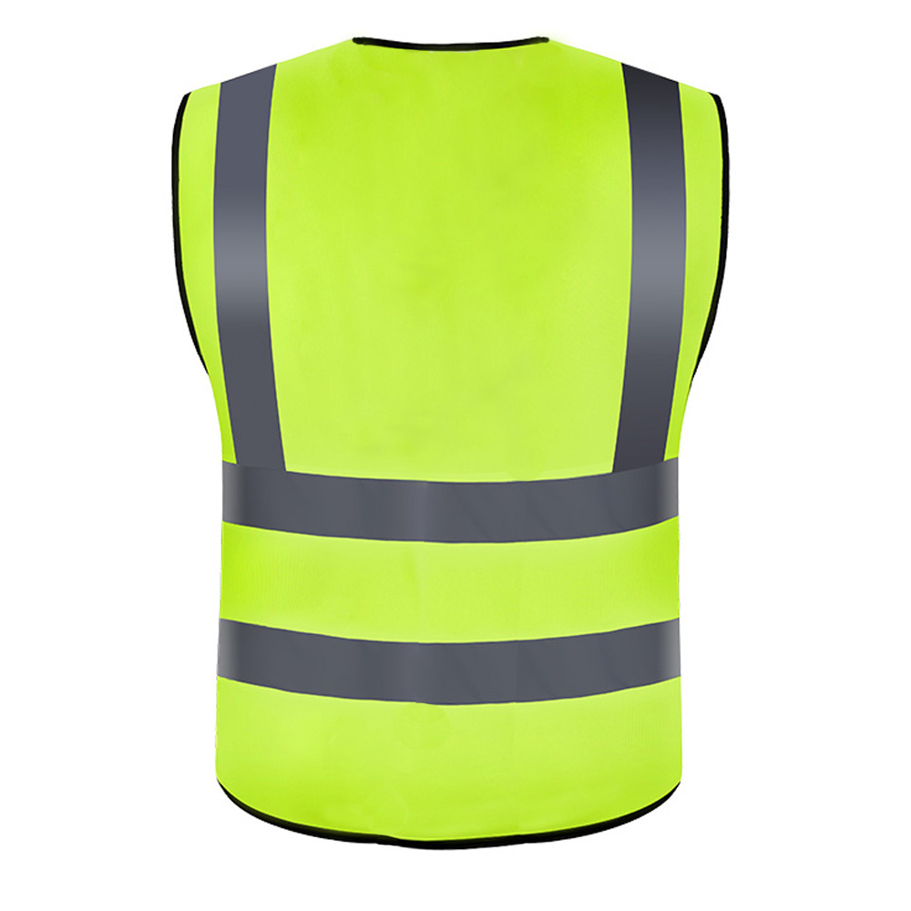 Zipper Closure Reflective Vest Silver Matte Shiny Traffic Safe Vest Running Construction Safety Vest with Pocket