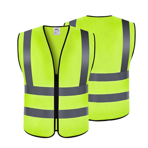 Zipper Closure Reflective Vest Silver Matte Shiny Traffic Safe Vest Running Construction Safety Vest with Pocket