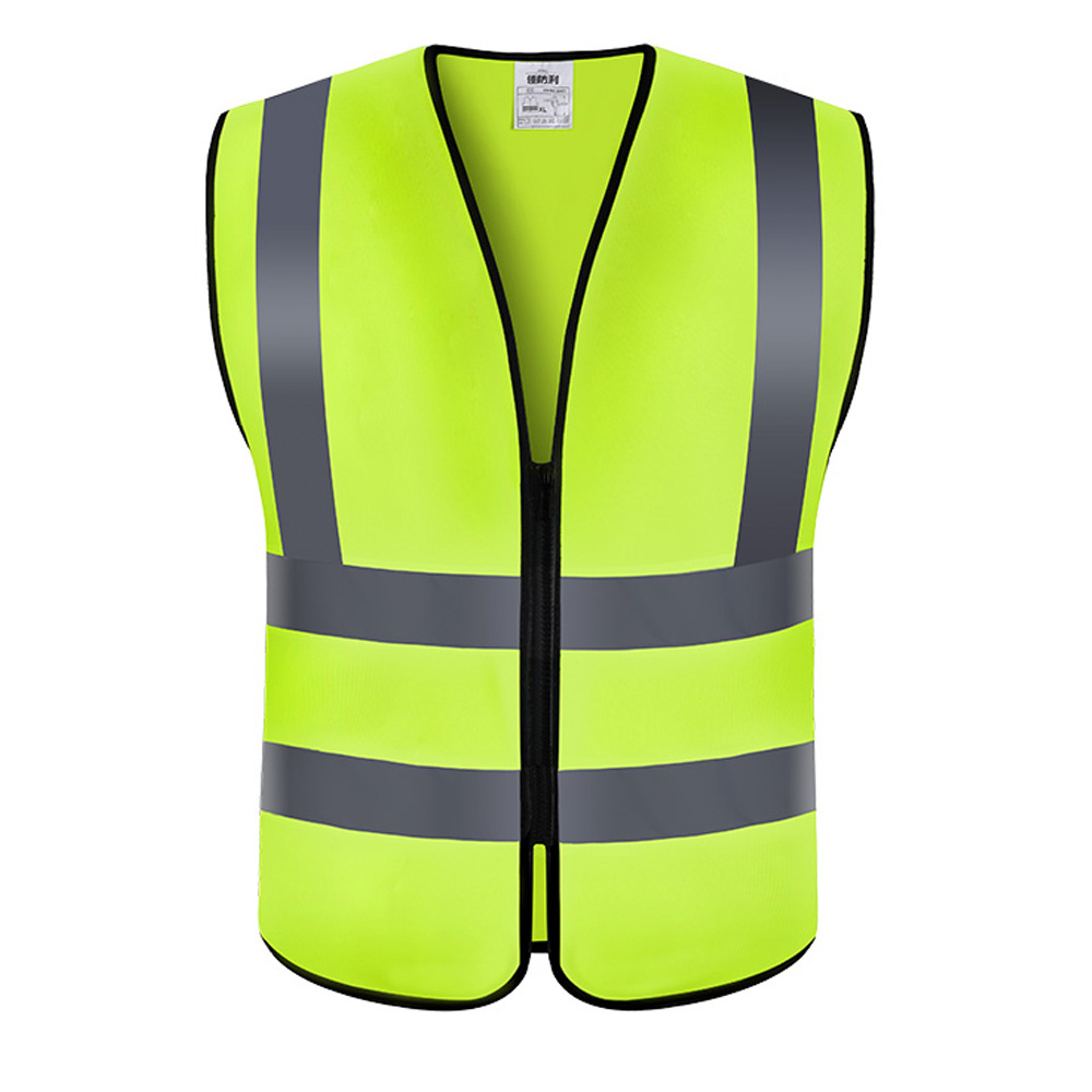 Zipper Closure Reflective Vest Silver Matte Shiny Traffic Safe Vest Running Construction Safety Vest with Pocket