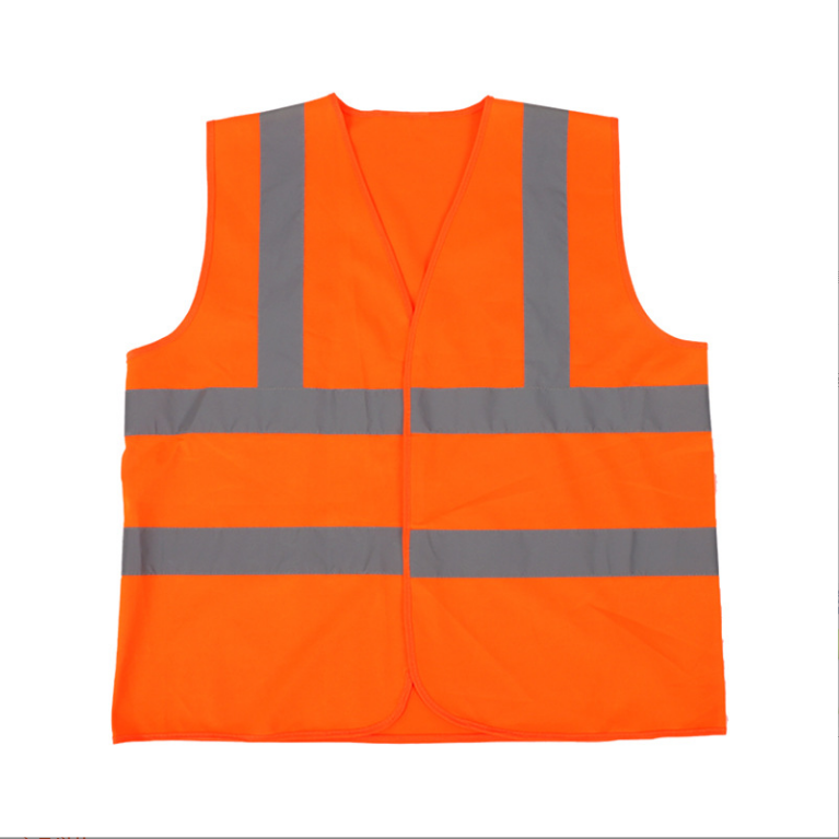 wholesale 100% polyester safety vest orange yellow reflective