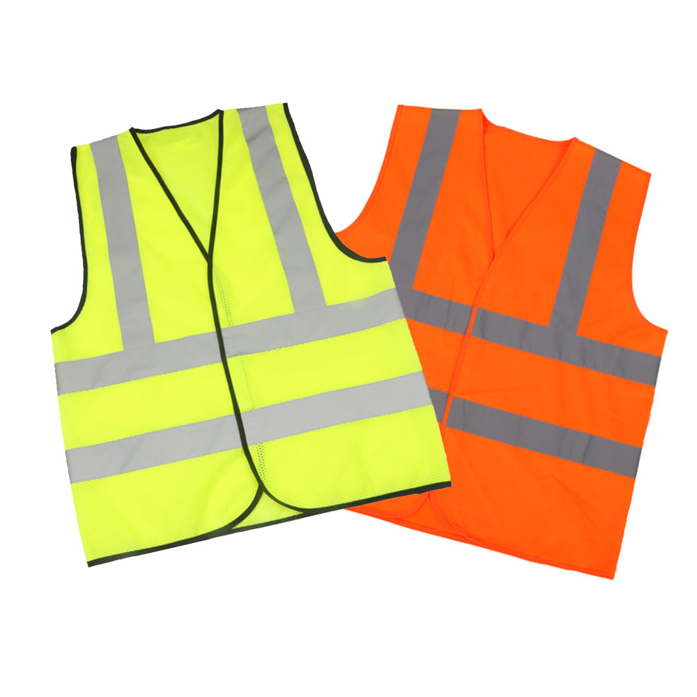 wholesale 100% polyester safety vest orange yellow reflective