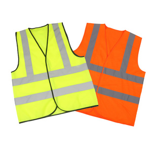 wholesale 100% polyester safety vest orange yellow reflective