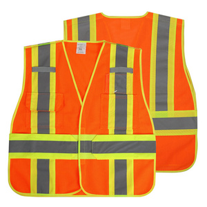 custom design Hi vis safety vest 100% polyester mesh fabric Class 2 5 Point Breakaway safety Vest with  pocket