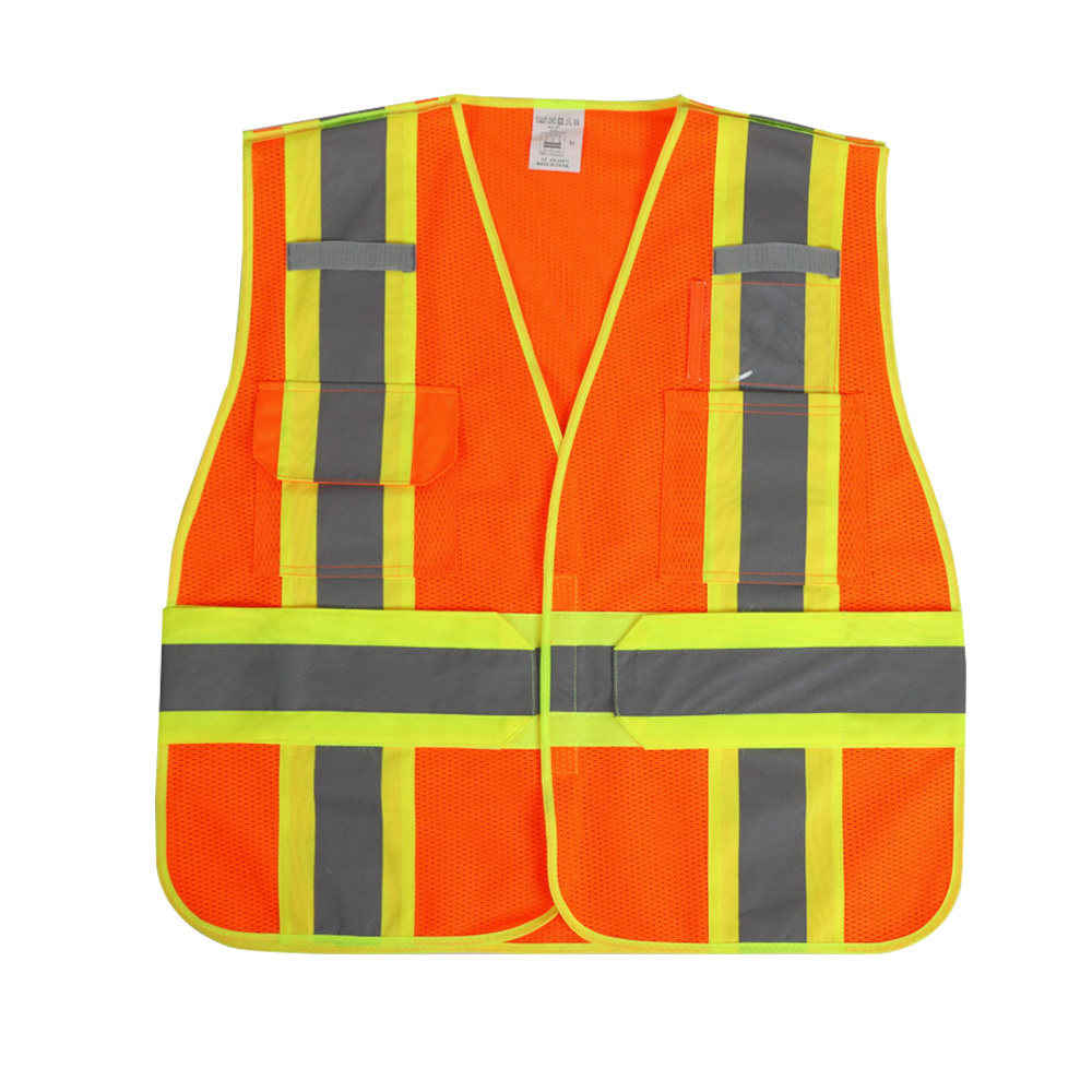 custom design Hi vis safety vest 100% polyester mesh fabric Class 2 5 Point Breakaway safety Vest with  pocket