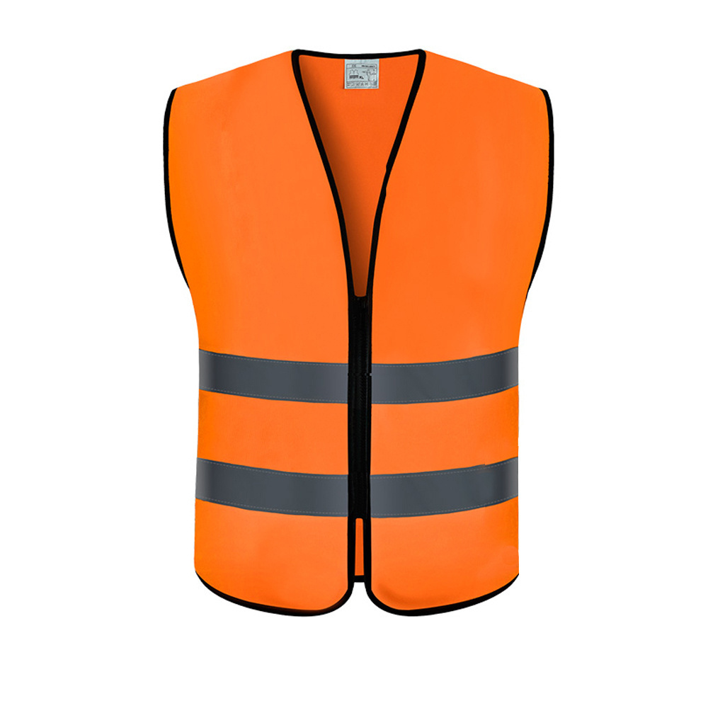 high quality custom printed orange safety vest for women