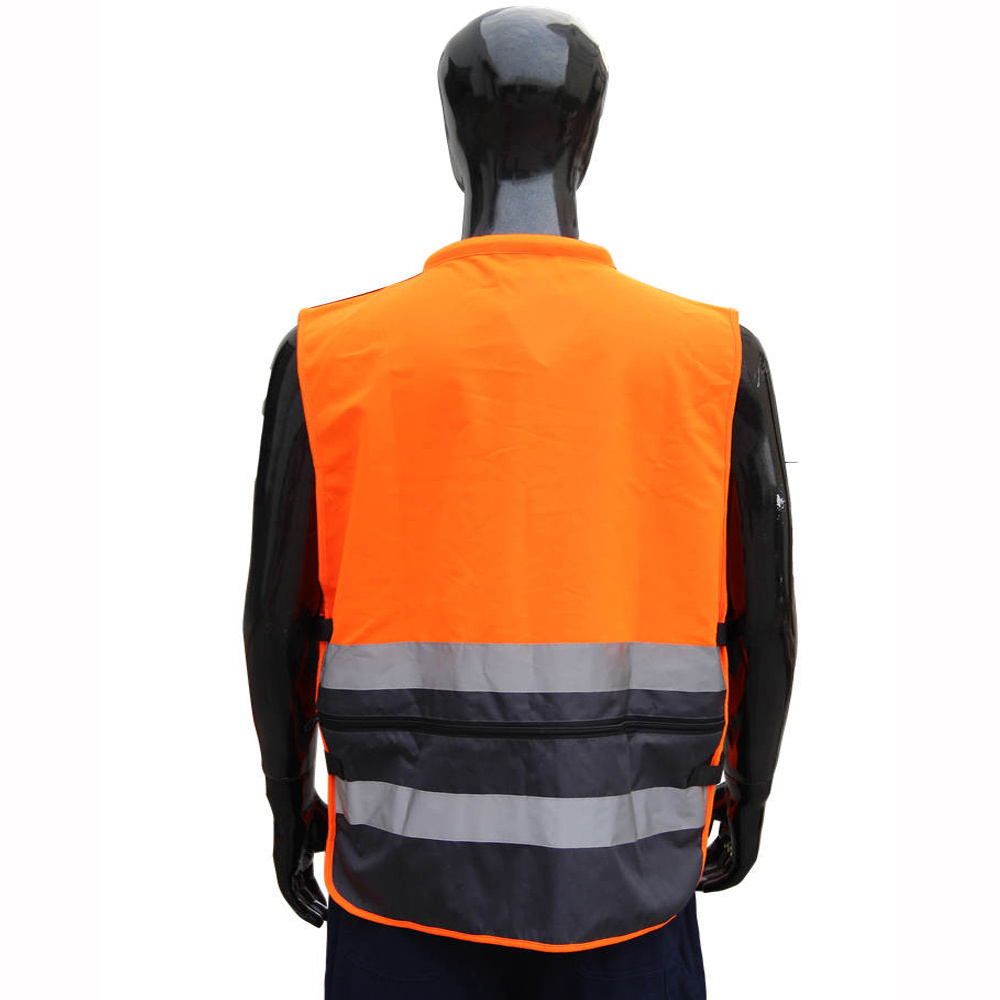 high visibility traffic working first aid reflective safety vests red and black custom