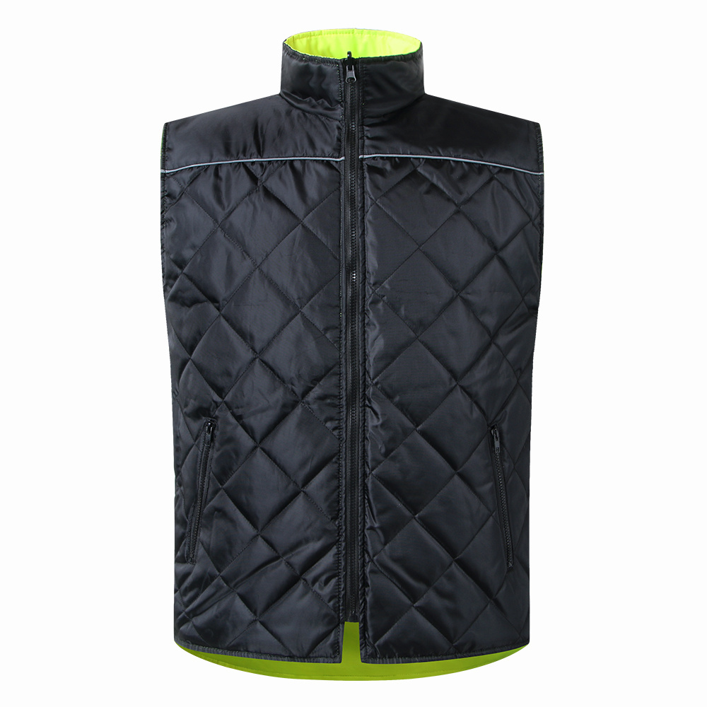 Winter Zipper Sleeveless  security reflect vest safety reflective orange jacket manufacture