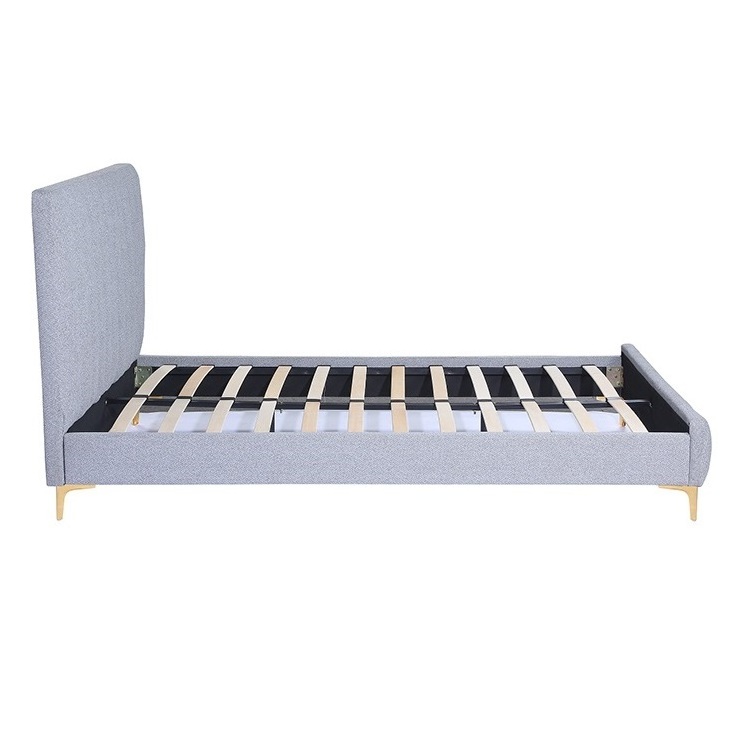 China branded black pu bed frame king size pu leather mdf board meddie bed