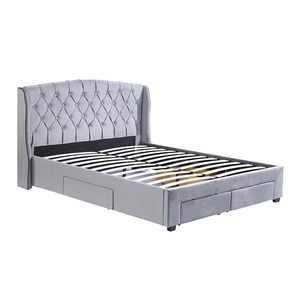 Free Sample Seater Queen Size Platform Wooden Furniture Single Piece Ottoman Modern With Two Double Bed