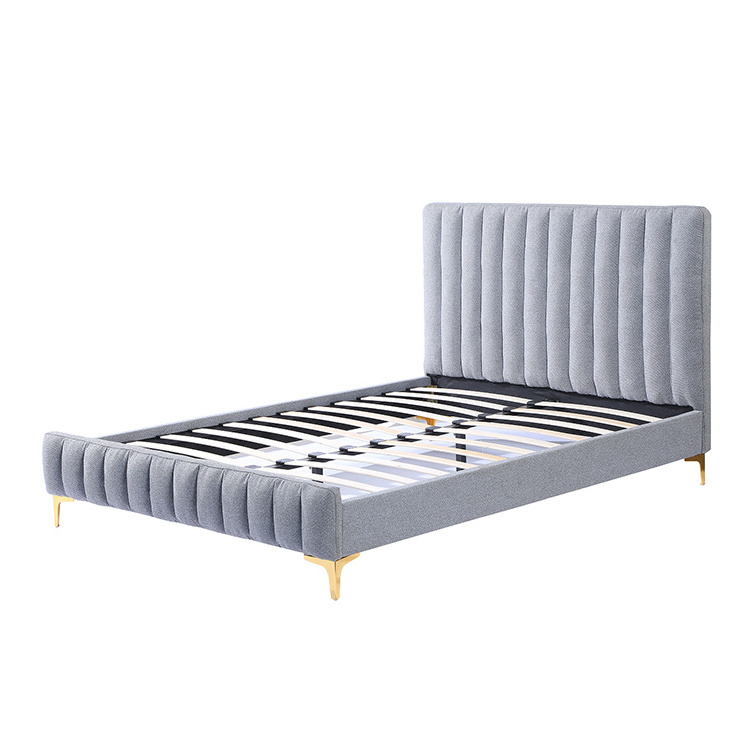 Free Sample Adult Base Wooden Iron Design In Pakistan Frame Single Cushion Furniture Modern Floor Full Double Bed