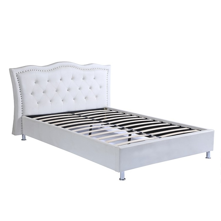 Free Sample Modern Design Furniture Luxury Grey China Trade Cheap Black Only Ottoman Small Bedroom Outdoor Double Bed