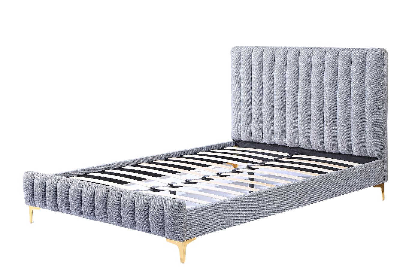 Customize  full bedroom furniture set modern high headboard upholstered double king  bed frame