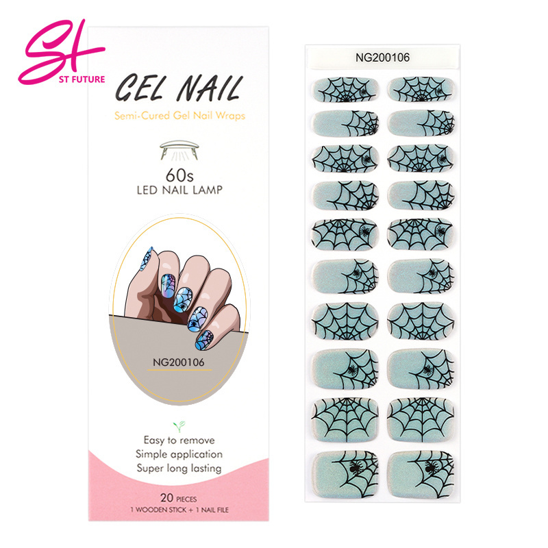 ST FUTURE NG Series Art Decals Adhesive Easy Apply Semi Cured Gel Nail With the UV Light Long Lasting Uv Gel Gail Strips