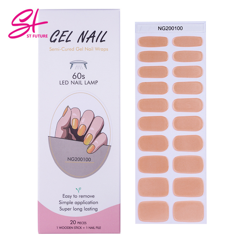 ST FUTURE NG Series Art Decals Adhesive Easy Apply Semi Cured Gel Nail With the UV Light Long Lasting Uv Gel Gail Strips