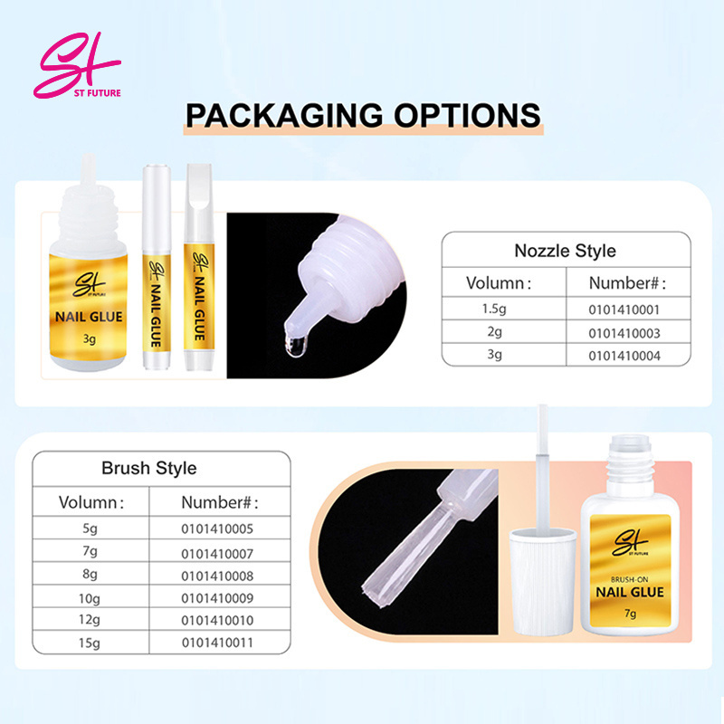 ST FUTURE 2g Premium Private label Professional Customized Fast Drying Super Sticky Finger Nail Glue For Press On Nails Art