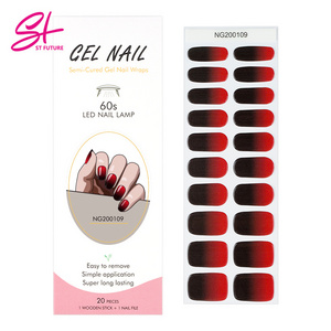 ST FUTURE NG Series Art Decals Adhesive Easy Apply Semi Cured Gel Nail With the UV Light Long Lasting Uv Gel Gail Strips