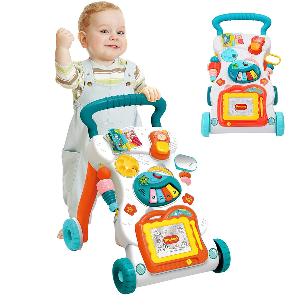 KSF 3in1 Multi-functional Toddler Learn Baby Musical Walker Push Pull Baby Boy Toy with Music and Light Multiple Function Toys