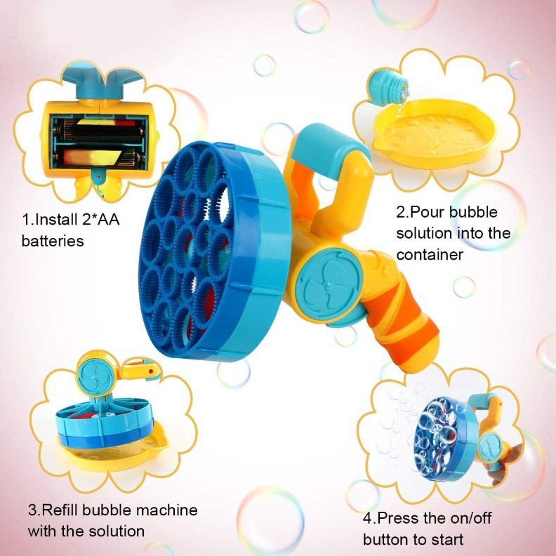 KSF Automatic Electric Toys Bubble Gun For Kids Baby Boy Toy Battery Bubble Machine Children Toys Funny Summer Outdoor Activity