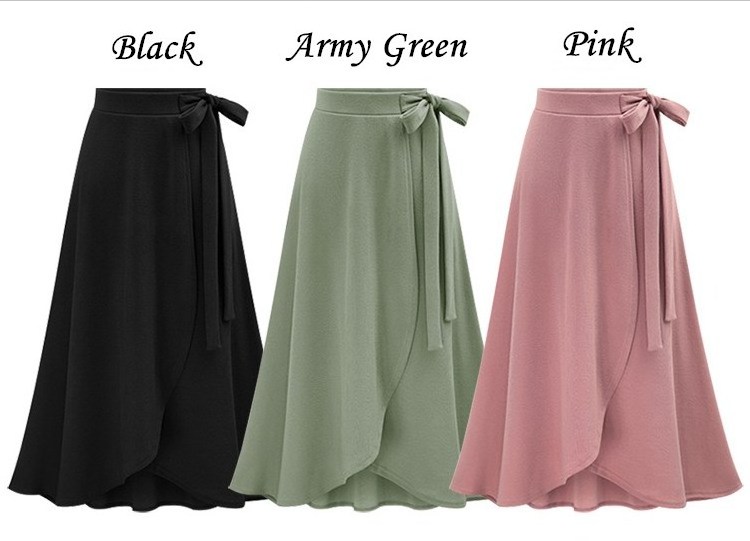 Womens Newest Design Asymmetrical Skirt SHYL06 Customized Logo Casual Polyester Adults Midi Knitted Pleated Embroidery Skirt