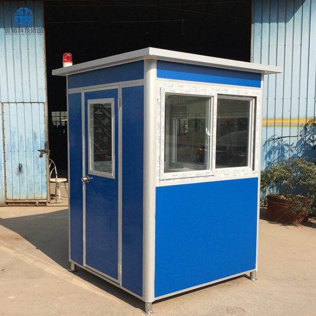 Hot selling sandwich panel door safety guard booth ticket kiosk security booth