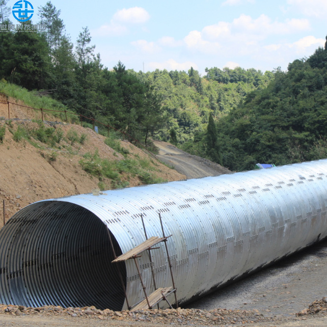 Corrugated Culvert 8 Foot Diameter Pipe Large Diameter Corrugated Metal Pipe Anti Corrosion Galvanized Corrugated Culvert Pipe