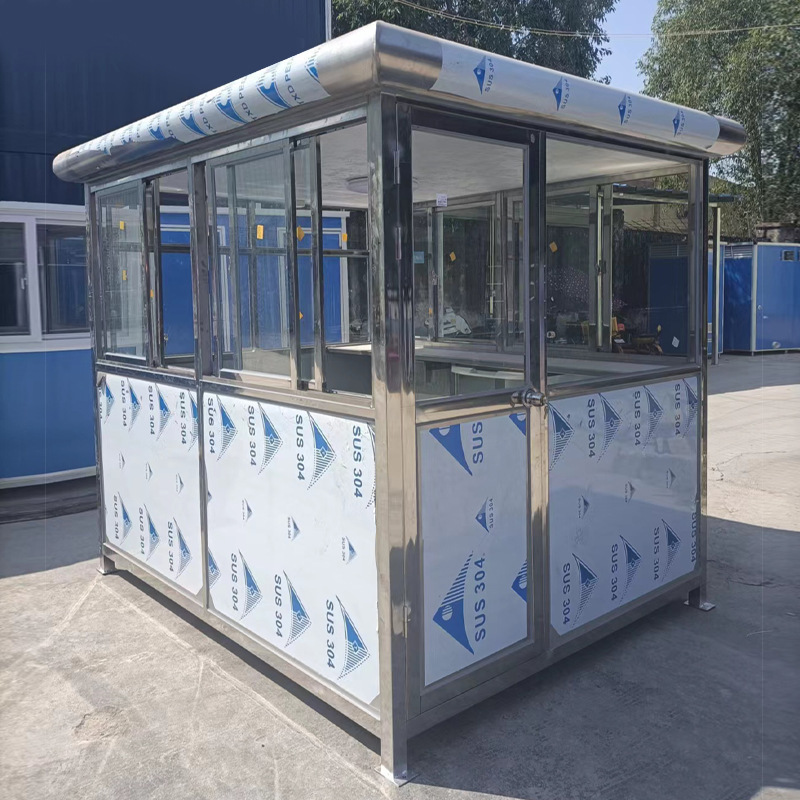 Outdoor Security Portable Stainless Steel Guard Booth custom size Sandwich Panel Soundproof Guard House