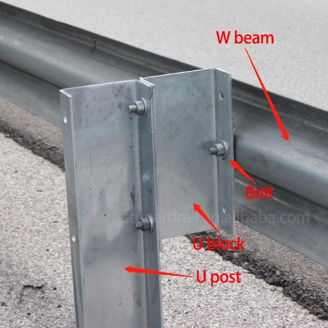 barrier  Roadway Safety W Beam Highway Guardrail Stanchion with Galvanized Roadway Safety for sale